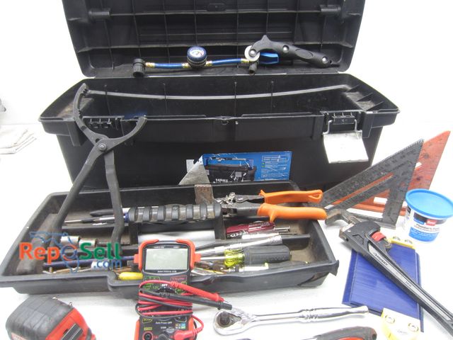 Lot 31-5303 - Hart Toolbox w/Tools: Some Klein Tools, Oil Filter Pliers, etc.