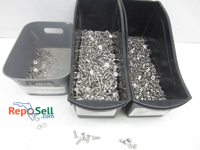 Lot 31-4222 - Lot of Stainless Steel Hardware: SS End Cap Screws (16 1/2lbs), SS Nuts (13lbs) &amp; SS Lock Washer...