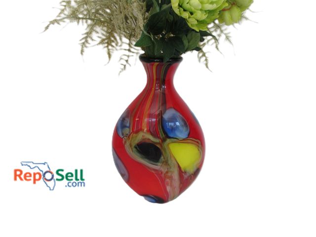Lot 31-1019 - Souffle a la Bouche Hand Blown Glass Vase, 18"H