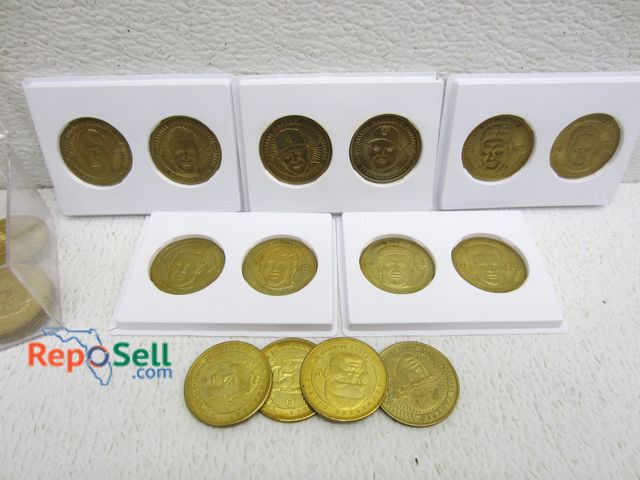 Lot 31-5240 - (26) Pinnacle Collector's Coins: Ripken, Elway, Irvin, Seau, etc.