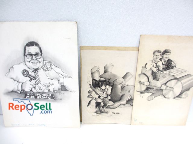 Lot 31-1094 - (3) Original Johnston Pencil Drawings' Largest 20" x 15"