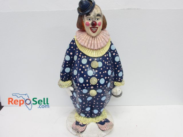 Lot 31-1164 - Vintage Large Deacarte Designs; Michigan; Ceramic Clown Bank; No Stopper; 27"h