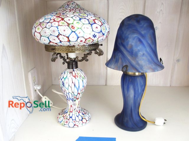 Lot 31-1029 - (2) Small Lamps: (1) is Hand Painted