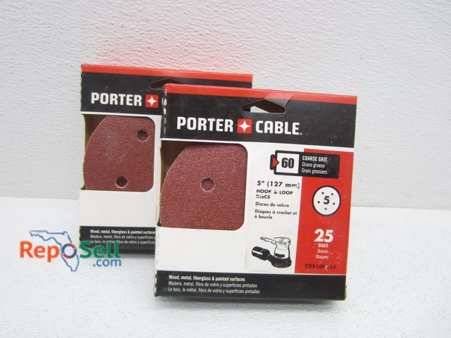 Lot 31-3343 - (50) New Porter Cable 5" Hoop And Loop Discs, 60 Coarse Grit