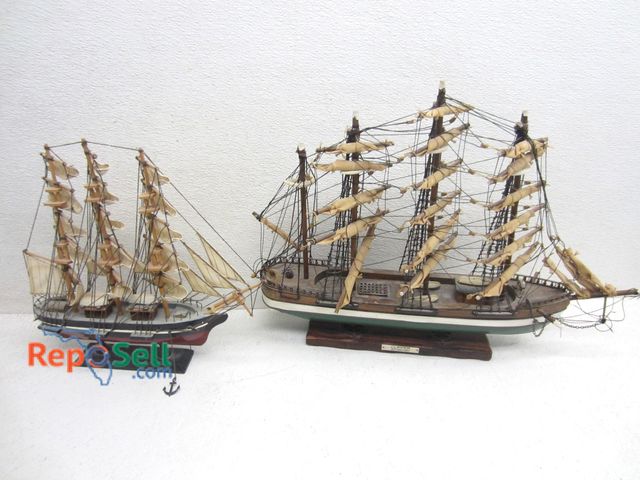 Lot 31-6341 - (2) Wood Model Ships: (1) Clipper XIX Century