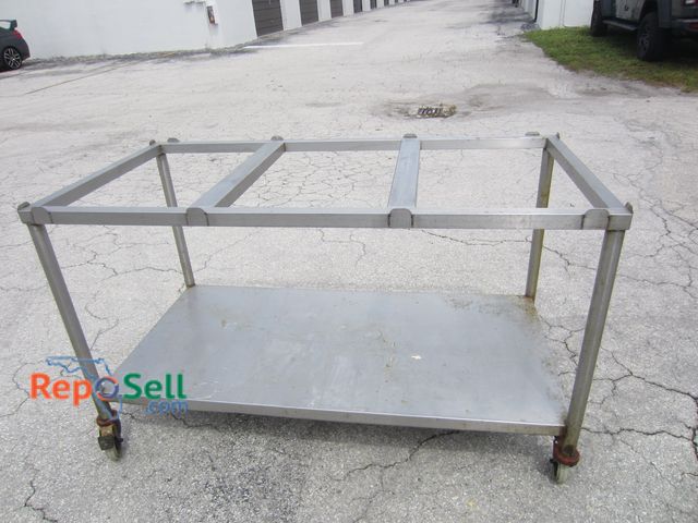 Lot 31-5373 - Metal Kitchen Prep Table On Wheels, Needs Top 5'x30"x35"H