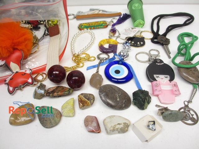 Lot 31-1015 - Lot of Keychains, Bolo Ties, Polished Stones, etc.