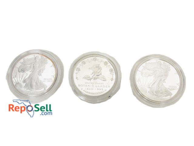 Lot 31-2018 - (3) 1 oz. Silver Dollars: (2) American Eagle Liberty 1993, 2001 and (1) 1997 Botanic Garden w/COA