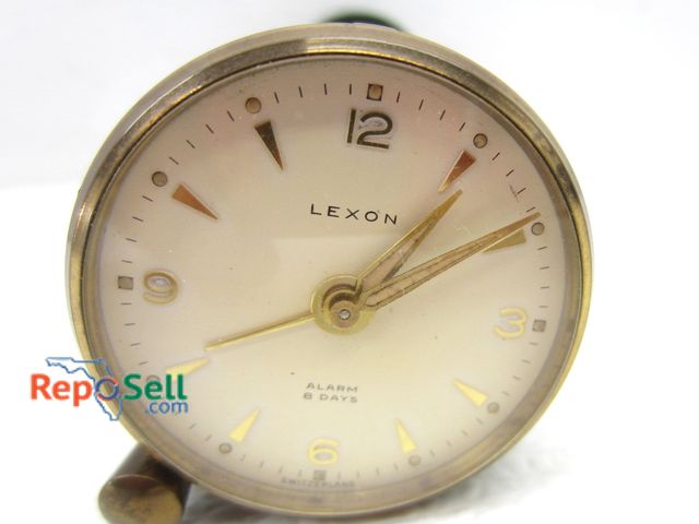 Lot 31-3263 - Lexon 8 Day Alarm Made in Switzerland with case. Ran when tested