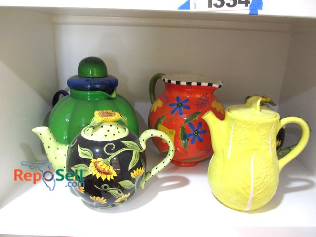 Lot 31-1339 - (5) Ceramic Pitchers/Tea Pots