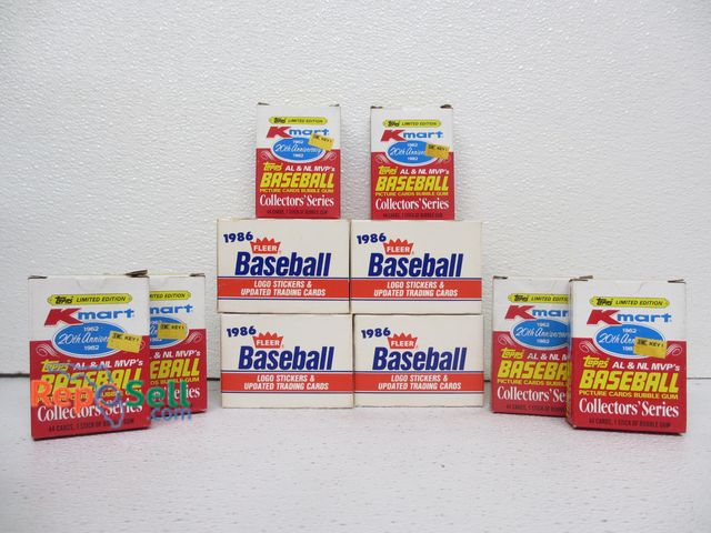 Lot 31-6422 - (4) 1986 Fleer Update Sets and (6) K Mart Sets: Mantle, Clemente, Mays, etc.