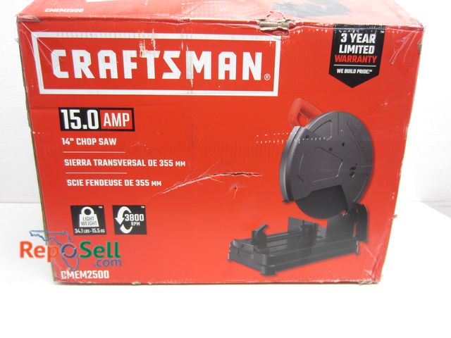 Lot 31-5131 - New Craftsman 14" Chop Saw 15amp - #CMEM2500