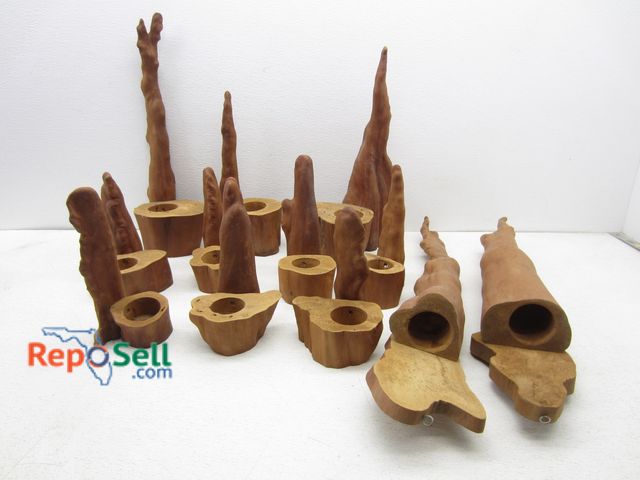 Lot 31-6383 - (12) Cypress Wood Candle Holders - 2 Large Wall mount, 10 Tabletop