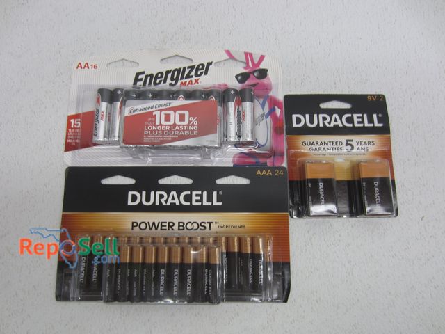 Lot 31-6430 - Duracell and Energizer Batteries: (2) 9V,  (16) AA, (24) AAA