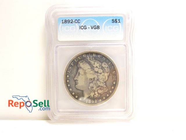 Lot 31-5003 - 1892 Carson City Morgan Silver Dollar - Graded ICG VG8