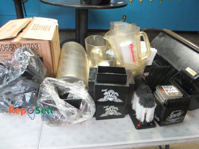 Lot 31-2171 - Bar Lot: Lot of Dispensers (Napkins, Coasters, Straws), Pitchers, etc. - BRING TOTE