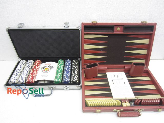 Lot 31-6079 - (2) Game Sets: 1- Backgammon, 1- Poker/TX Holdem