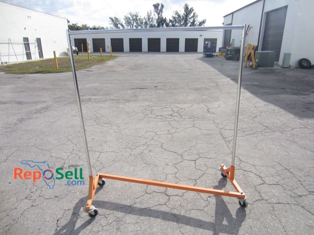 Lot 31-6442 - Heavy Duty Metal Rolling Clothing Z-Rack, 71"x64"x25"