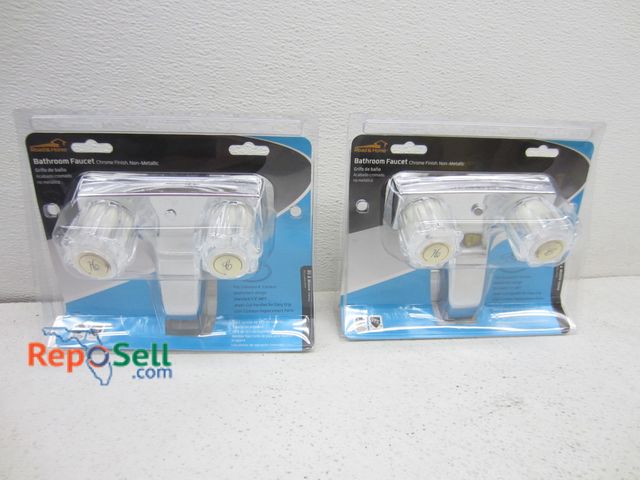 Lot 31-9293 - (2) new Road &amp; Home chrome finish bathroom faucets, non-metallic
