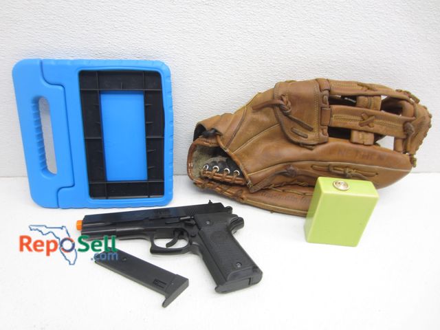 Lot 31-3210 - Estate Lot: Colt BB Gun, Baseball Glove, I-Pad Case, Art Deco Bottle