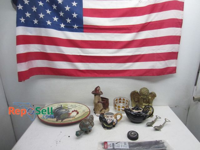 Lot 31-6248 - Estate Lot: 3'x5' Flag, Pottery, Statues etc