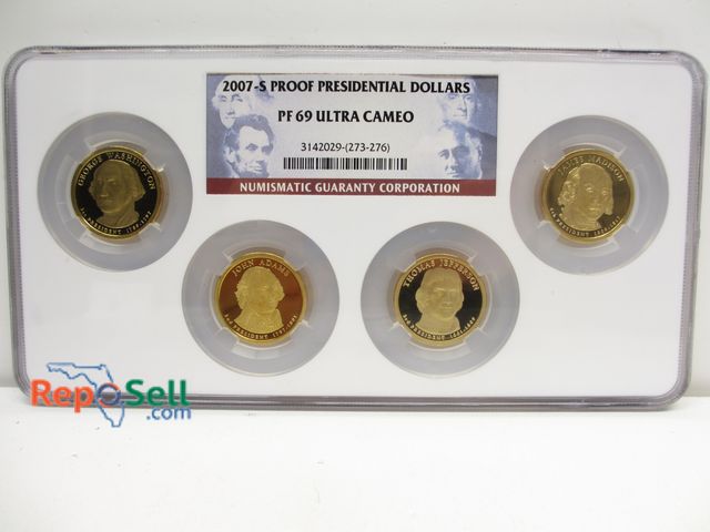 Lot 31-4010 - 2007S Proof Presidential Dollars - NGC Graded PF69 Ultra Cameo - In Wood Case