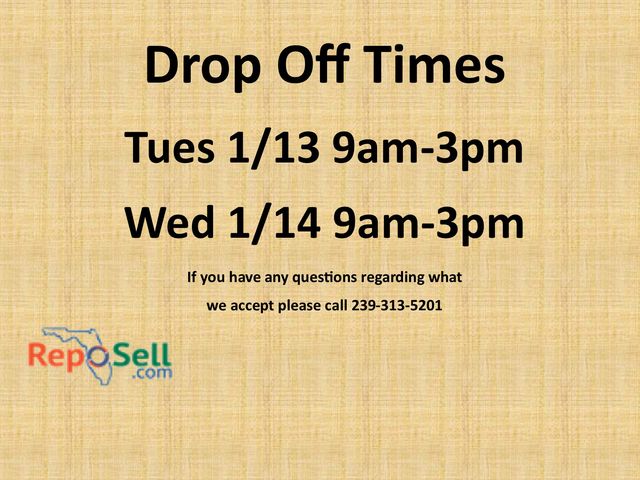 Drop Off Times & Consignment Info