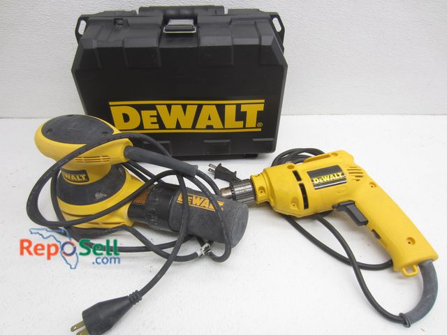 Lot 31-9471 - DeWalt Random Orbit Sander With Case And 3/8" VSR Drill - Both Power On