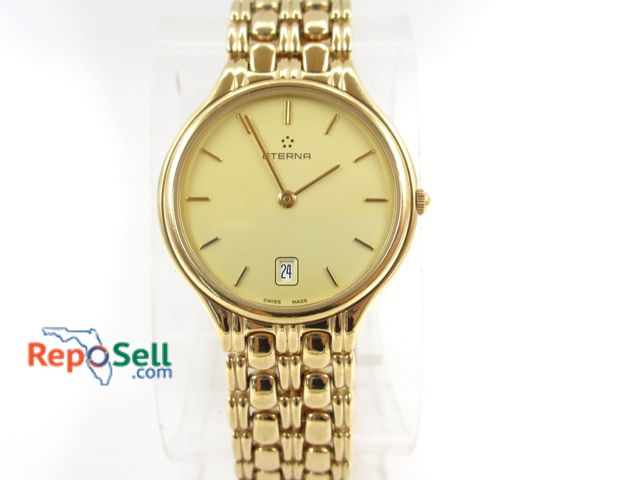 Lot 31-1002 - Rare Eterna Swiss-made Dress Watch, new battery, band extension