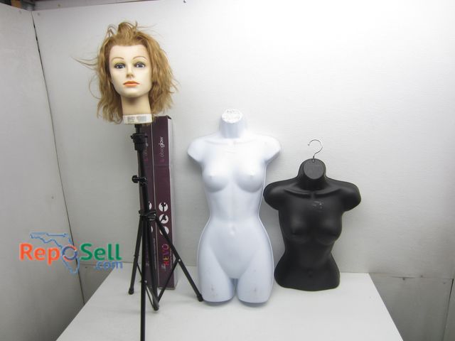 Lot 31-2320 - (2) New Tripods Stands for Mannequin Heads, (1) Mannequin Head, (2) Mannequins
