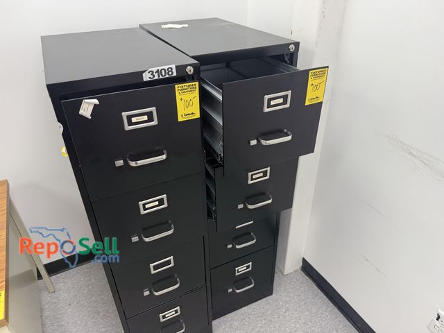 Lot 31-3108 - (2) Metal Filing Cabinets - Black