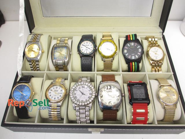 Lot 31-6013 - Men's Watch Collection (12) with case all running - Timex, Armitron, Bellini, etc.