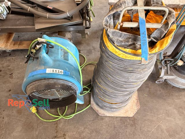 Lot 31-1116 - Industrial Blue Air Mover, Equipped With A Power Cord, Includes A Flexible Duct For Airflow Directio...