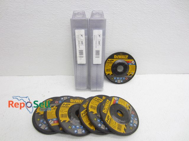 Lot 31-8535 - (50) USA Made Reno Sawzall Blades 8" 10 TPI And (8) DeWalt HP 4.5" Grinding Disc For Metal Or Stainl...