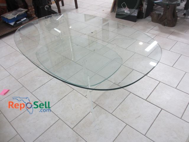 Lot 31-1267 - Combiplex Fogia Mid Century Modern Lucite Acrylic  and Glass Table  35 1/2" x 55" x 20"