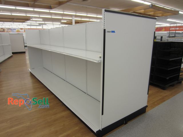 Lot 31-3025 - (1) Retail Shelving, Double Sided, 16' long, height 74" - Buyer Must Disassemble &amp; Remove.