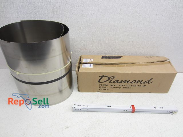 Lot 31-5377 - Stainless Steel Roll Sheetmetal .031"x12"x50" And (15) Pairs Drawer Slides 450mm/17 3/4"