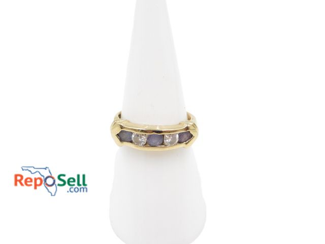 Lot 31-1011 - 14K Yellow Gold Tourmaline Diamond Ring Size 6 - 3.67g total