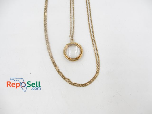 Lot 31-9252 - .585K Yellow Gold 25-inch Chain and Locket - 12.03g total