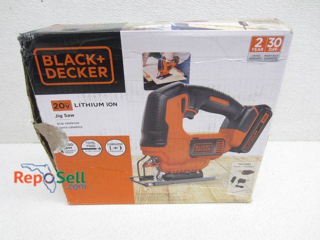 Lot 31-3093 - Black &amp; Decker 20V Jigsaw w/Battery &amp; Charger - Some Box Damage, #BDCJS20C
