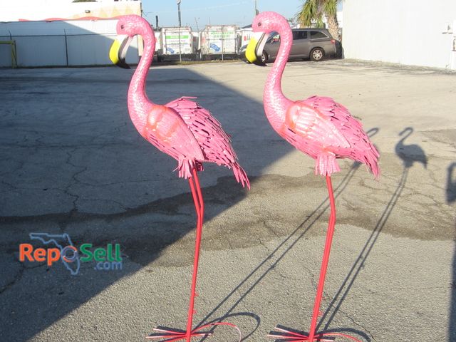 Lot 31-2482 - (2) Metal Flamingo Statues 63" H