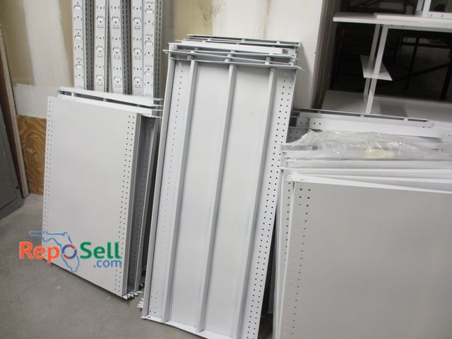 Lot 31-3042 - Large Lot of Metal Shelving &amp; Rails - Various Sizes, Approx (27) Shelves