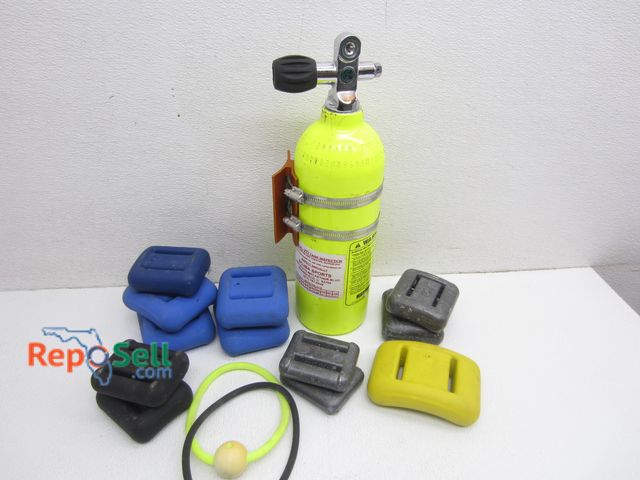 Lot 31-1302 - (13) Dive Weights - Various Weight, Mini Dive Tank 16"H