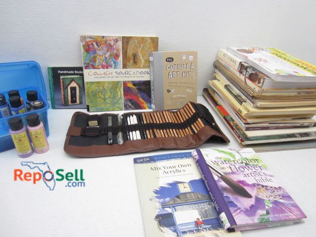 Lot 31-5338 - Lot of Art Supplies: Paint, Books, etc.