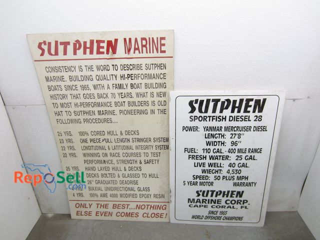 Lot 31-5243 - (2) Plastic/Cardboard Signs - Largest 48" x 28