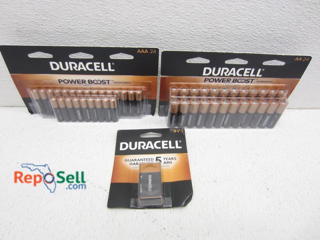 Lot 31-8238 - Duracell Batteries: (1) 9V, 2021, (24) AA, 2021, (24) AAA, 2021