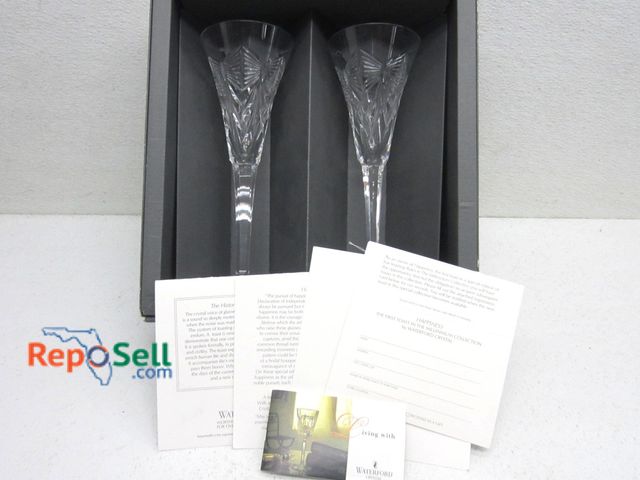 Lot 31-9445 - Waterford Crystal Glass Flutes 2000 with Box, Paperwork
