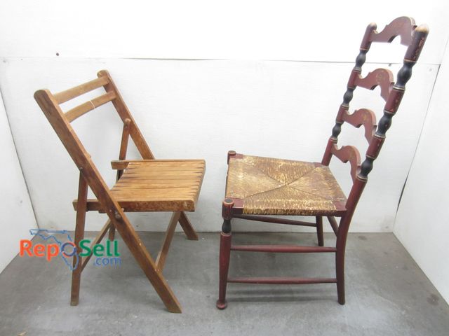 Lot 31-8364 - (2) Vintage/Antique Chairs, 1 Folding