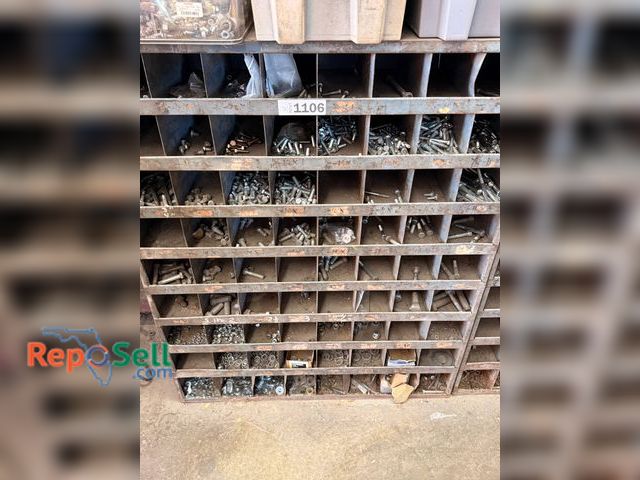 Lot 31-1106 - Metal Multi-Compartment Organizer Including Assorted Bolts, Screws, And Miscellaneous Hardware. The ...