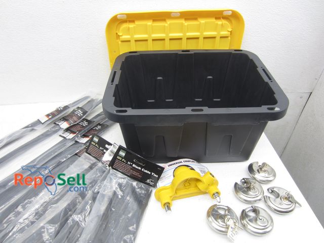 Lot 31-1484 - Small Black Tote with (6) Locks w/ (4) Keys and Zip Ties